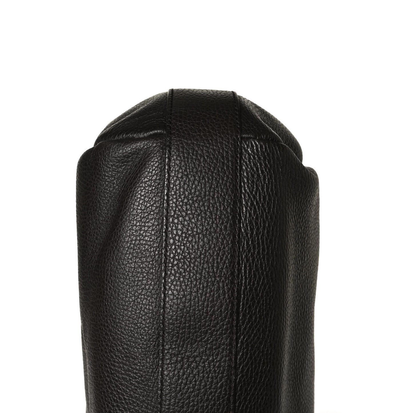 Grained Calfskin Bamboo Bar Hobo Dark Brown