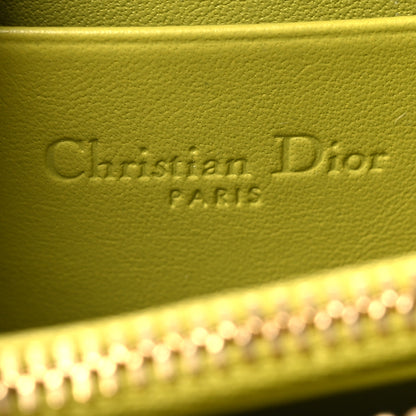 Christian Dior Patent Cannage Small Lady Dior Voyageur Coin Purse Lime 9 of 11