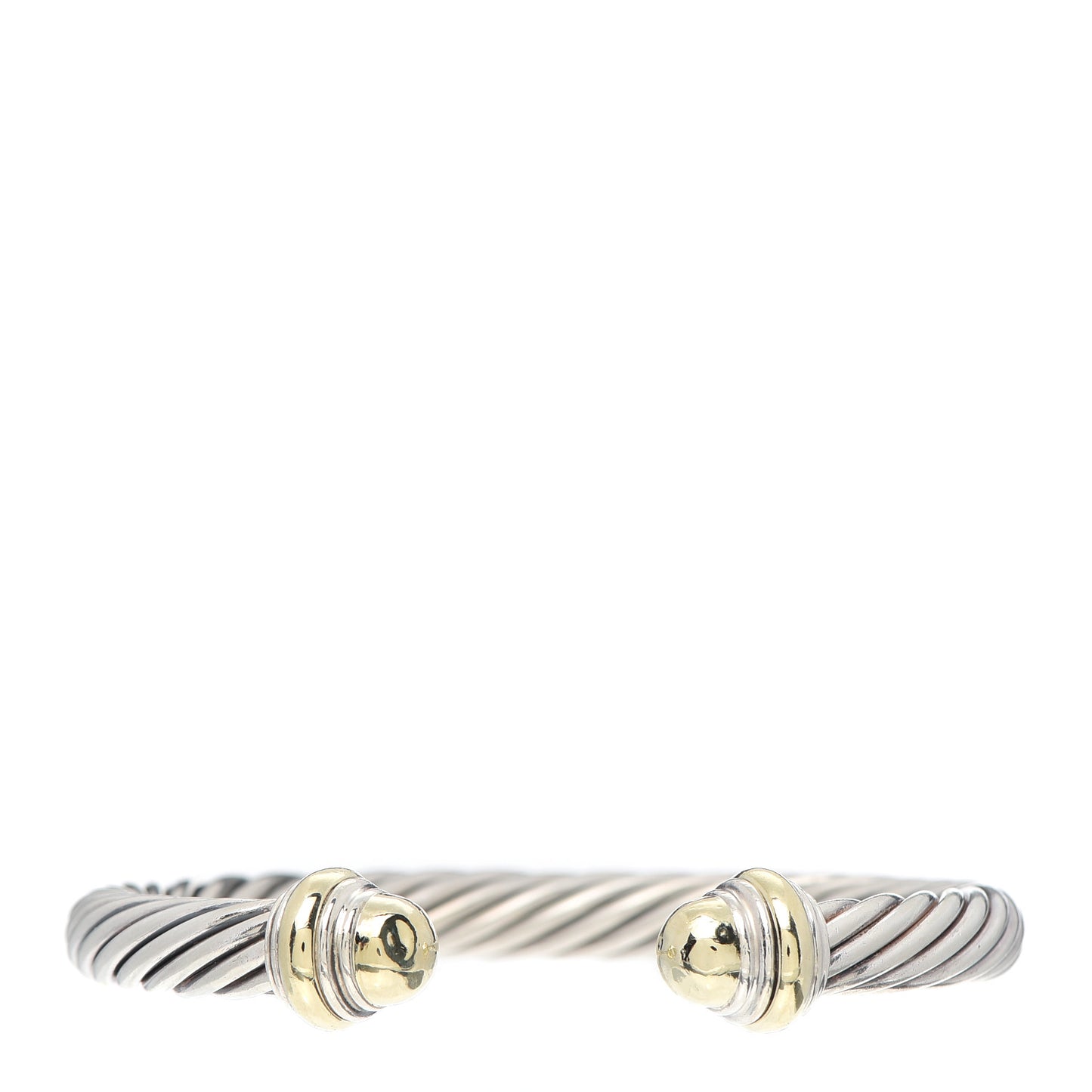 Sterling Silver 14K Yellow Gold 7mm Cable Classics Bracelet