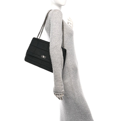 Chanel Wool Jumbo Chocolate Bar Mademoiselle Flap Black 2 of 12