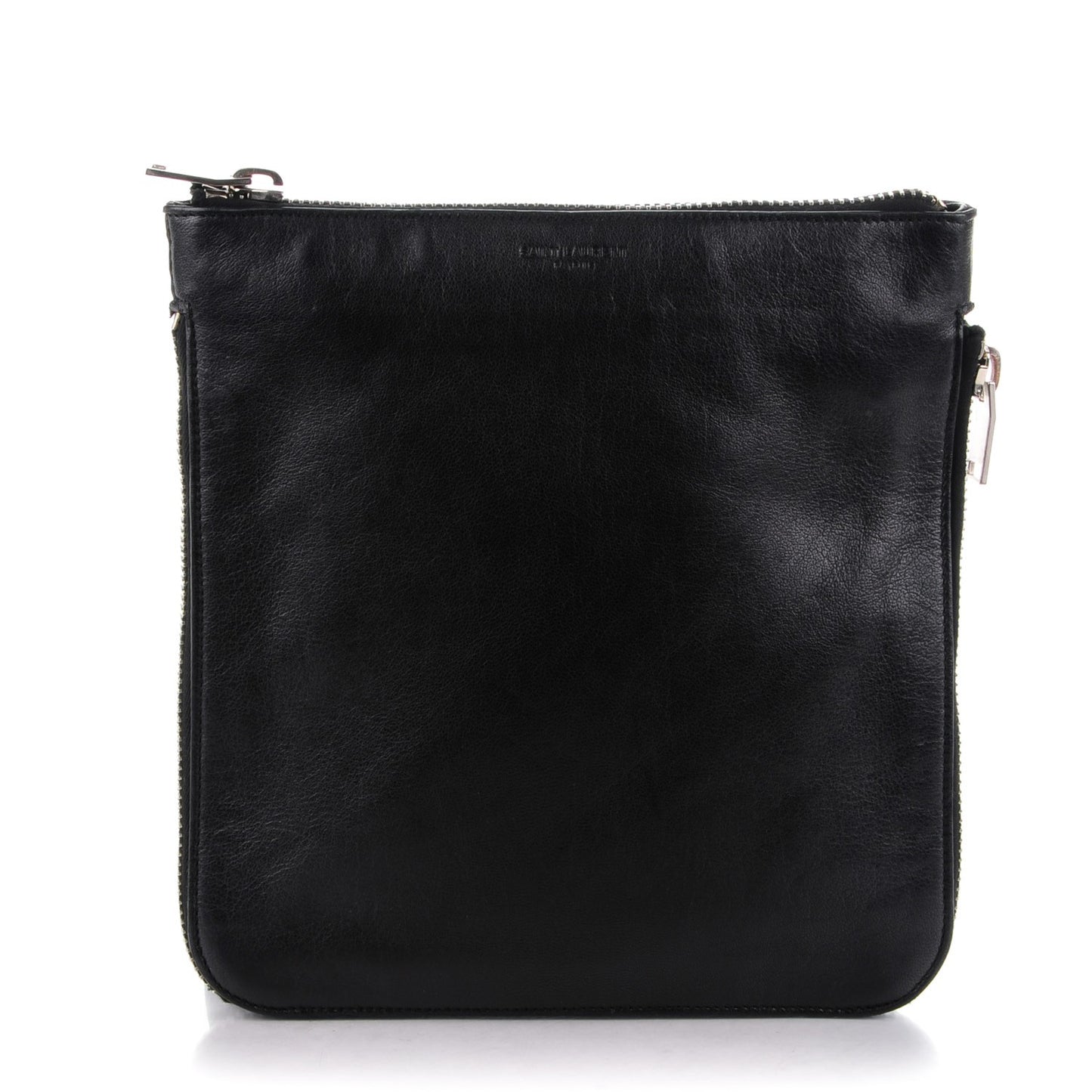 Calfskin Zip Messenger Bag Black