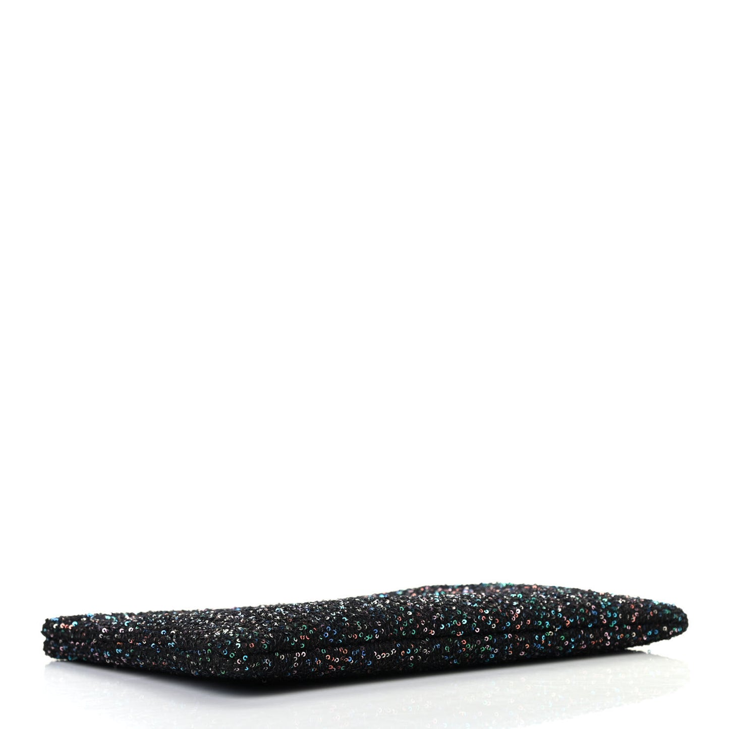 Canvas Sequin Medium Deauville Cosmetic Pouch Black