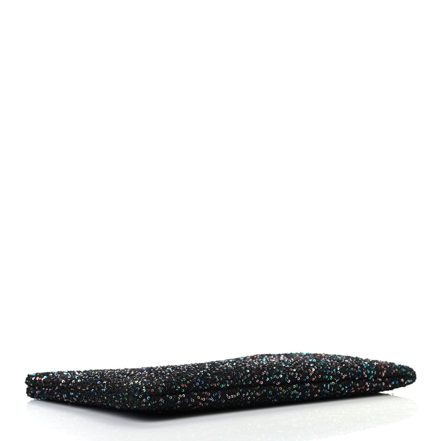 Chanel Canvas Sequin Medium Deauville Cosmetic Pouch Black 4 of 7