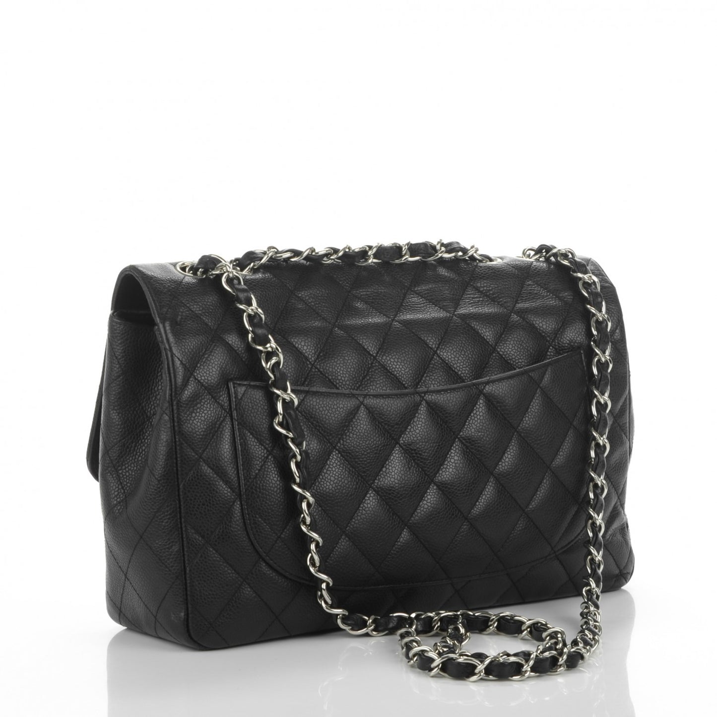 Caviar Quilted Jumbo Single Flap Black