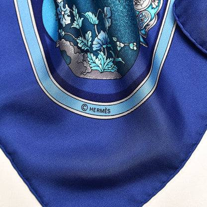 Hermes Silk Qu Importe Le Flacon Scarf 90 Bleu 4 of 4