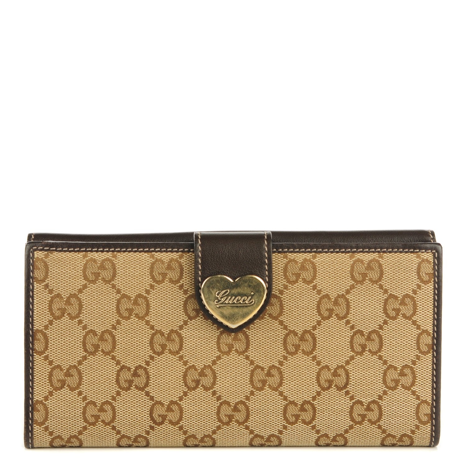 Gucci Monogram Heart Continental Wallet Brown 1 of 6