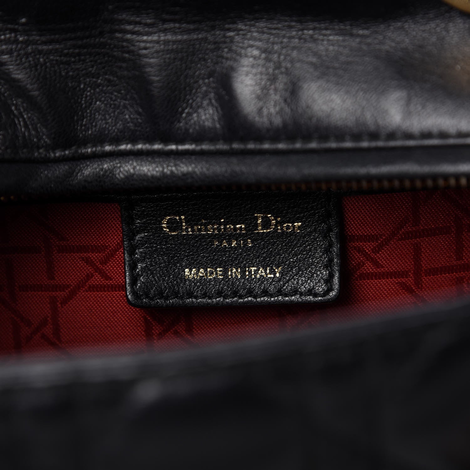 Christian Dior Lambskin Cannage Medium Lady Dior Black 8 of 10