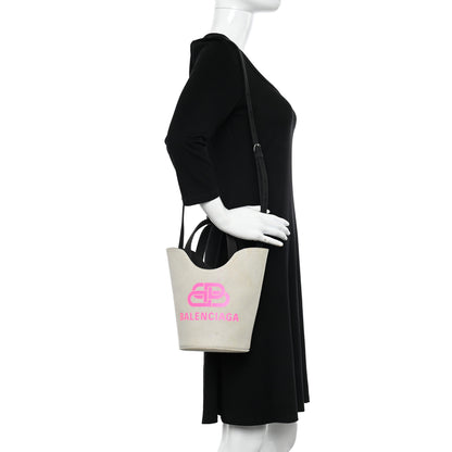 Balenciaga Cotton Canvas Calfskin New Wave Tote XS Natural Pink 2 of 11