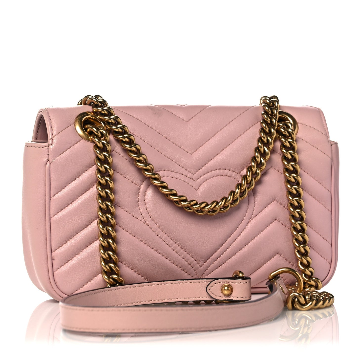 Calfskin Matelasse Mini GG Marmont Shoulder Bag Perfect Pink
