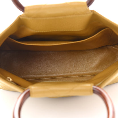 Chanel Caviar CC Wood Handle Tote Beige 5 of 11