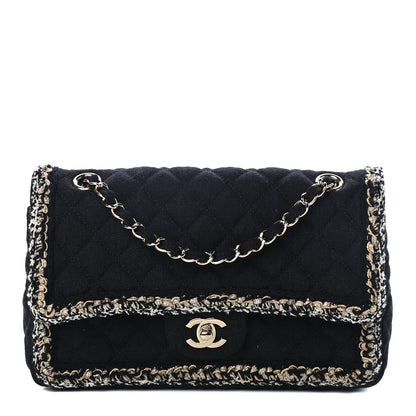 Chanel Denim Braided Medium Flap Bag Black 1 of 4
