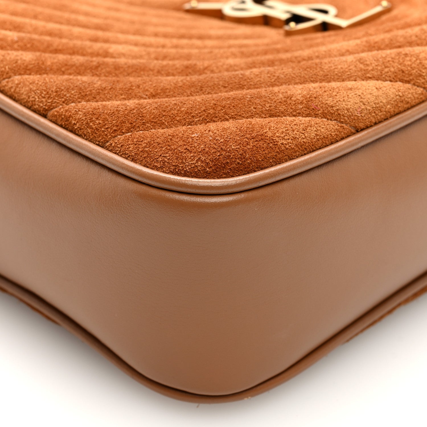 Saint Laurent Suede Matelasse Monogram Lou Camera Bag Cinnamon 8 of 10