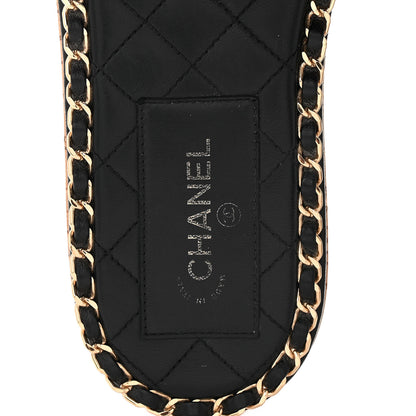 Chanel Lambskin Chain Cork Slide Sandals 38 Black 8 of 9