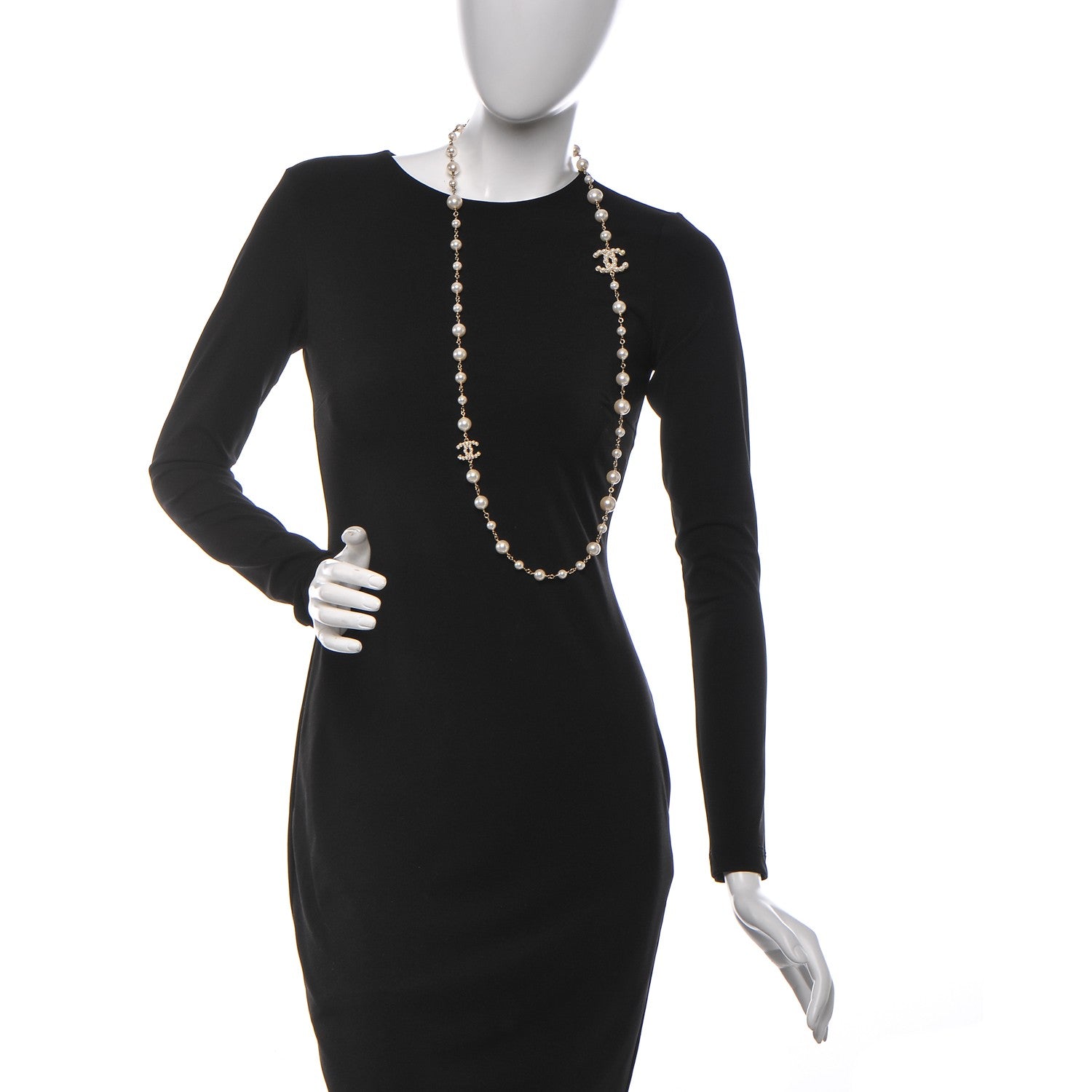 Chanel Pearl CC Long Necklace Gold 2 of 7