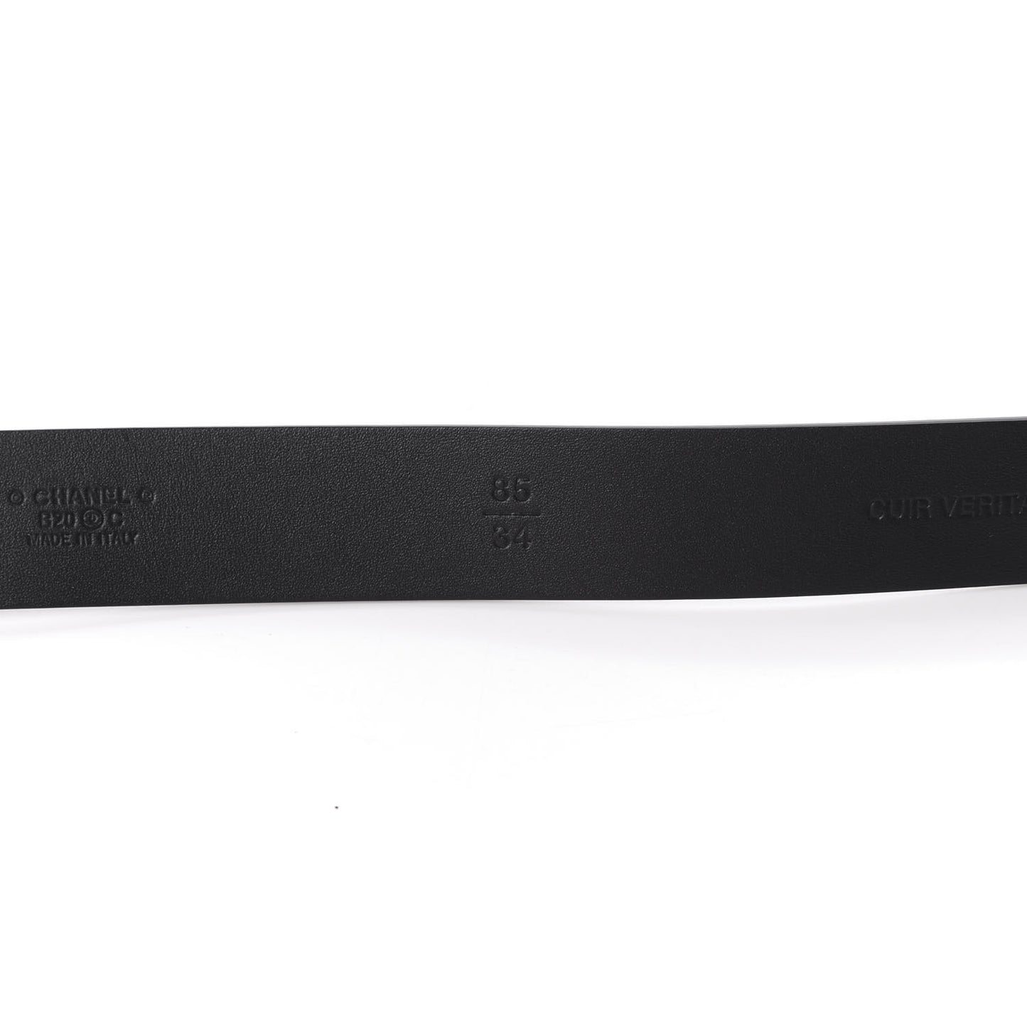 Calfskin CC Chain Vintage Allure Logo Belt 85 34 Black