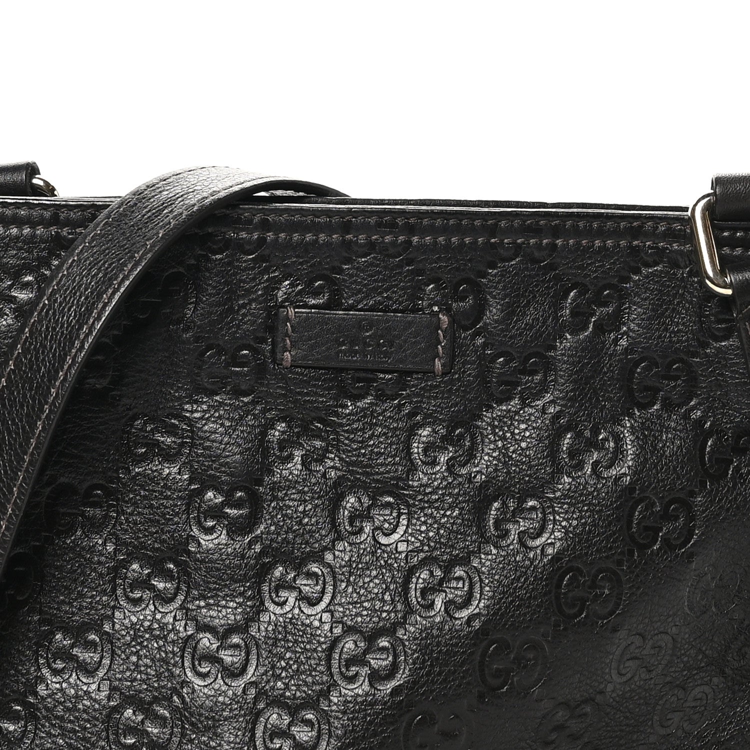 Gucci Guccissima Small Flat Messenger Bag Dark Brown 8 of 10