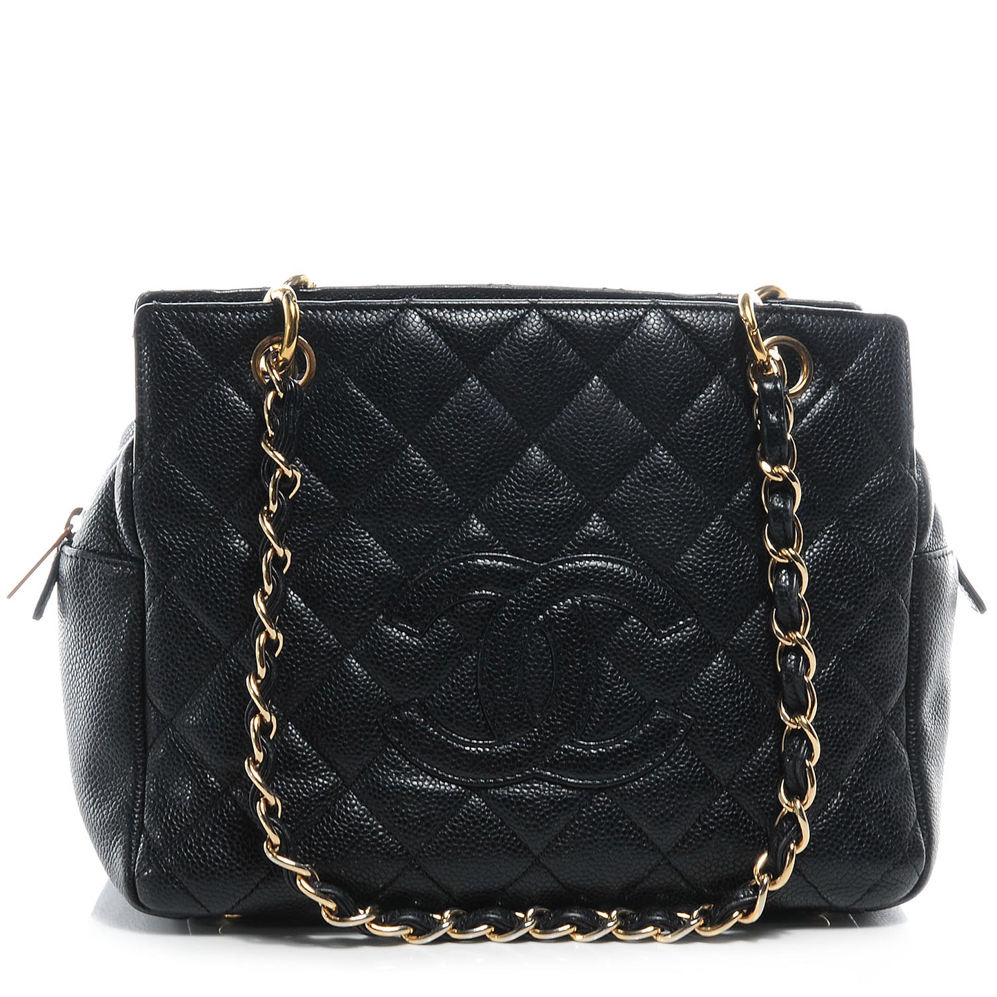 Caviar Quilted Petit Timeless Tote PTT Black