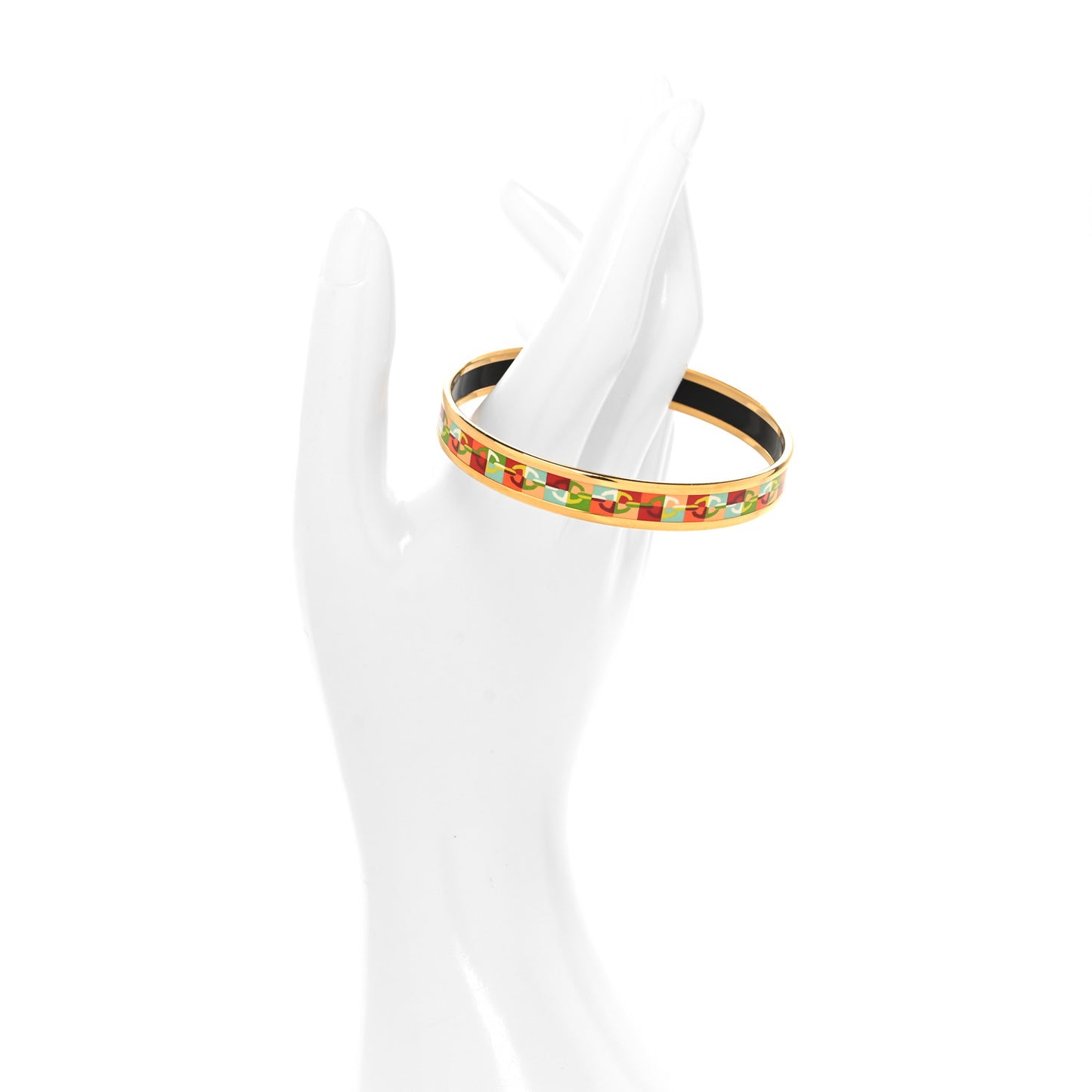 Enamel Narrow Printed Optique Chaine D'Ancre Bracelet 6