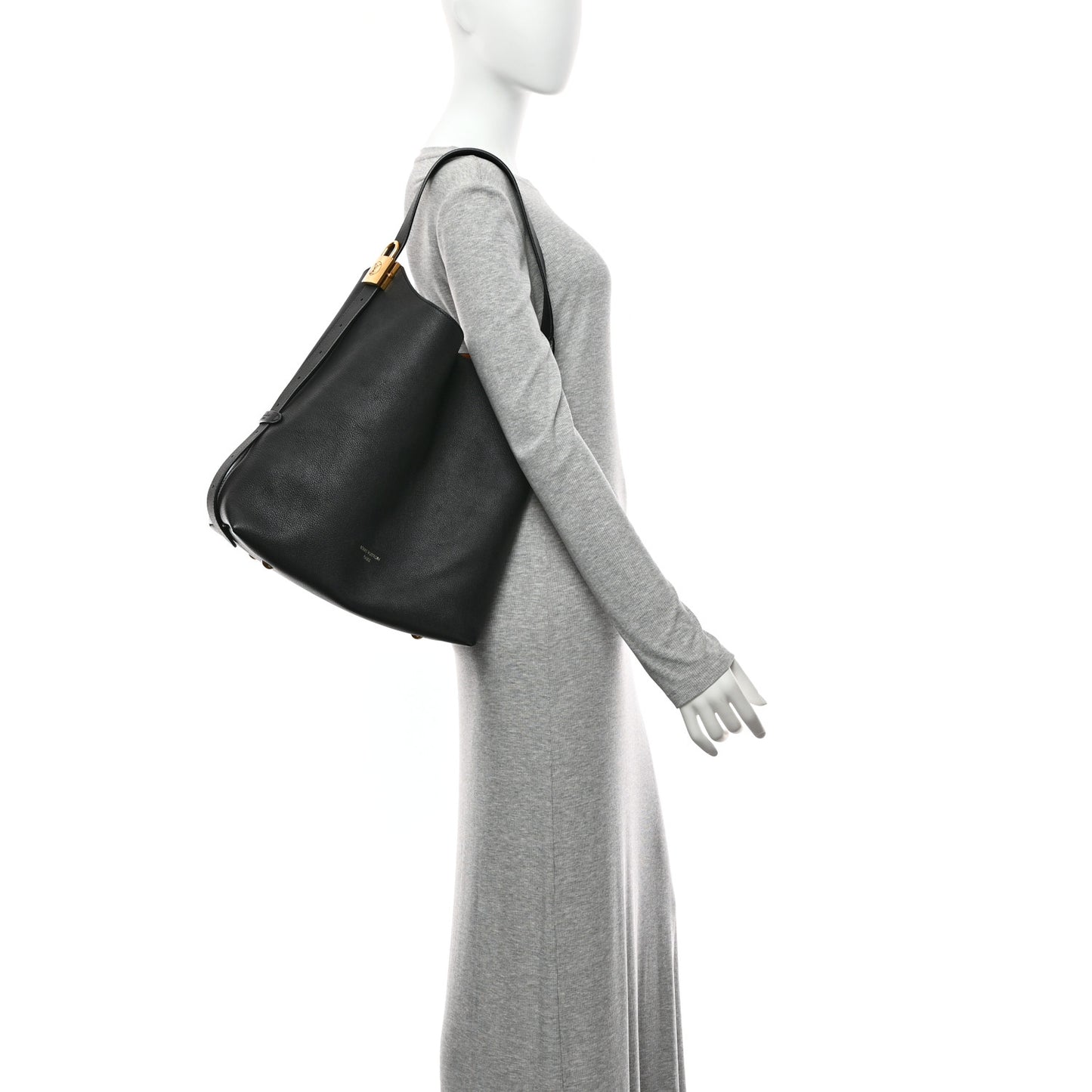 Grained Calfskin Low Key Hobo MM Black