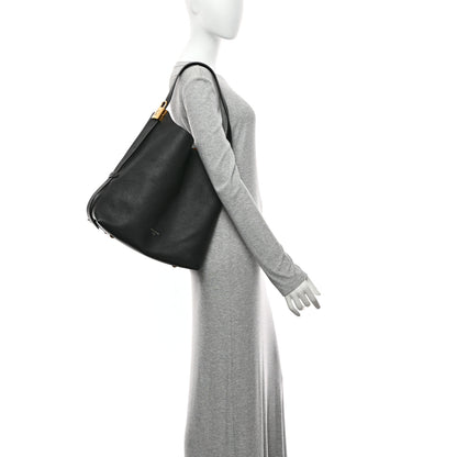 Louis Vuitton Grained Calfskin Low Key Hobo MM Black 2 of 10