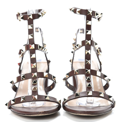 Valentino Garavani Calfskin Rockstud 60mm City Sandals 37 Light Brown 2 of 16