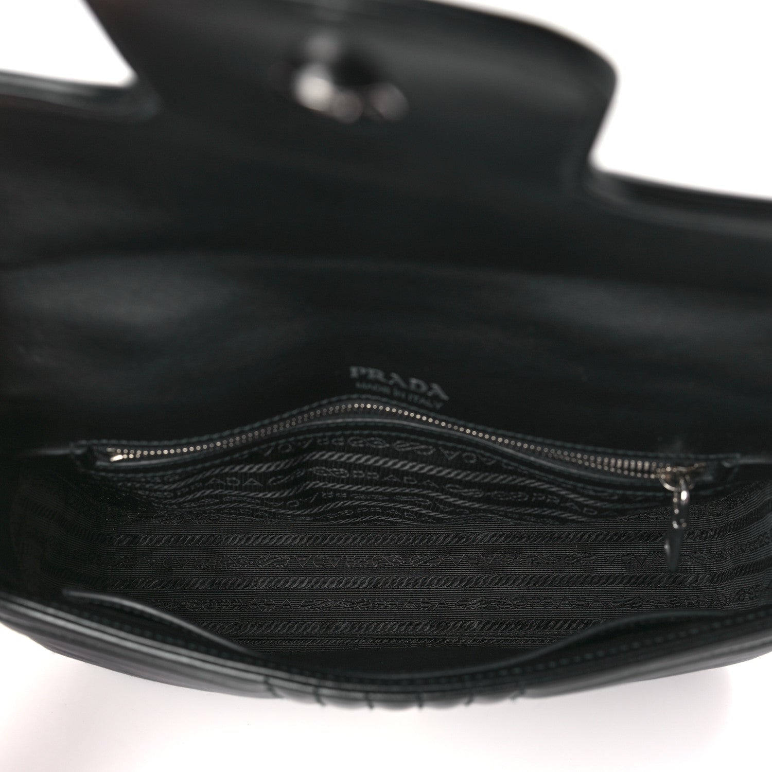 Prada Soft Calfskin Impunture Diagramme Medium Chain Flap Shoulder Bag Black 5 of 8