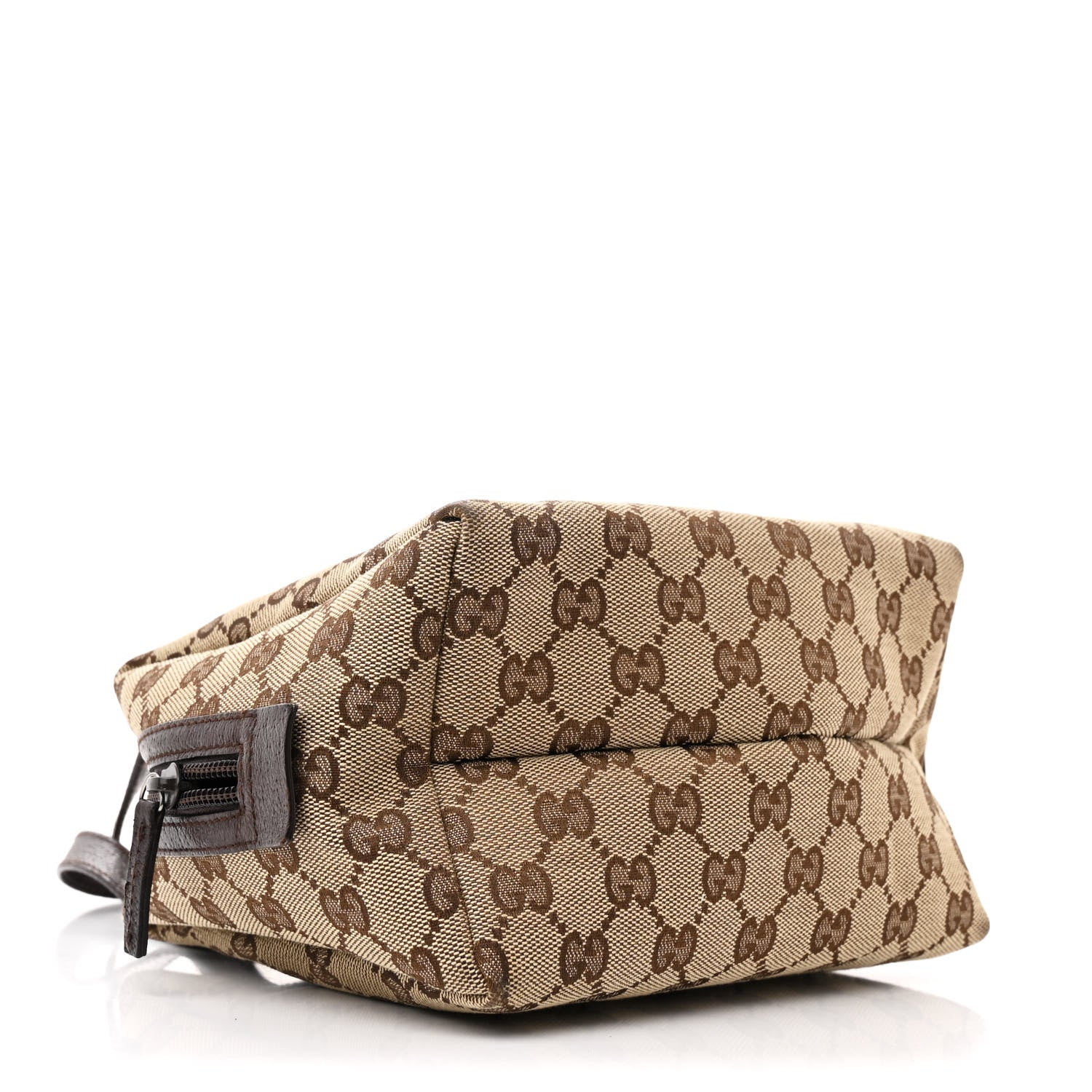 Gucci Monogram Calfskin Large Balthus Cosmetic Pouch Beige Ebony Cocoa 4 of 10