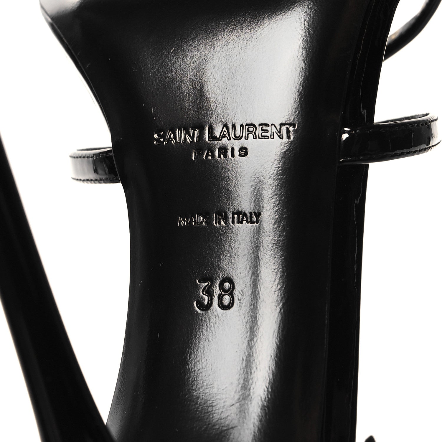 Saint Laurent Patent Cassandra 100 Sandals 38 Black 6 of 9