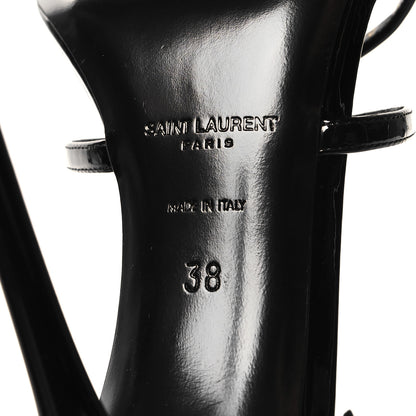 Saint Laurent Patent Cassandra 100 Sandals 38 Black 6 of 9
