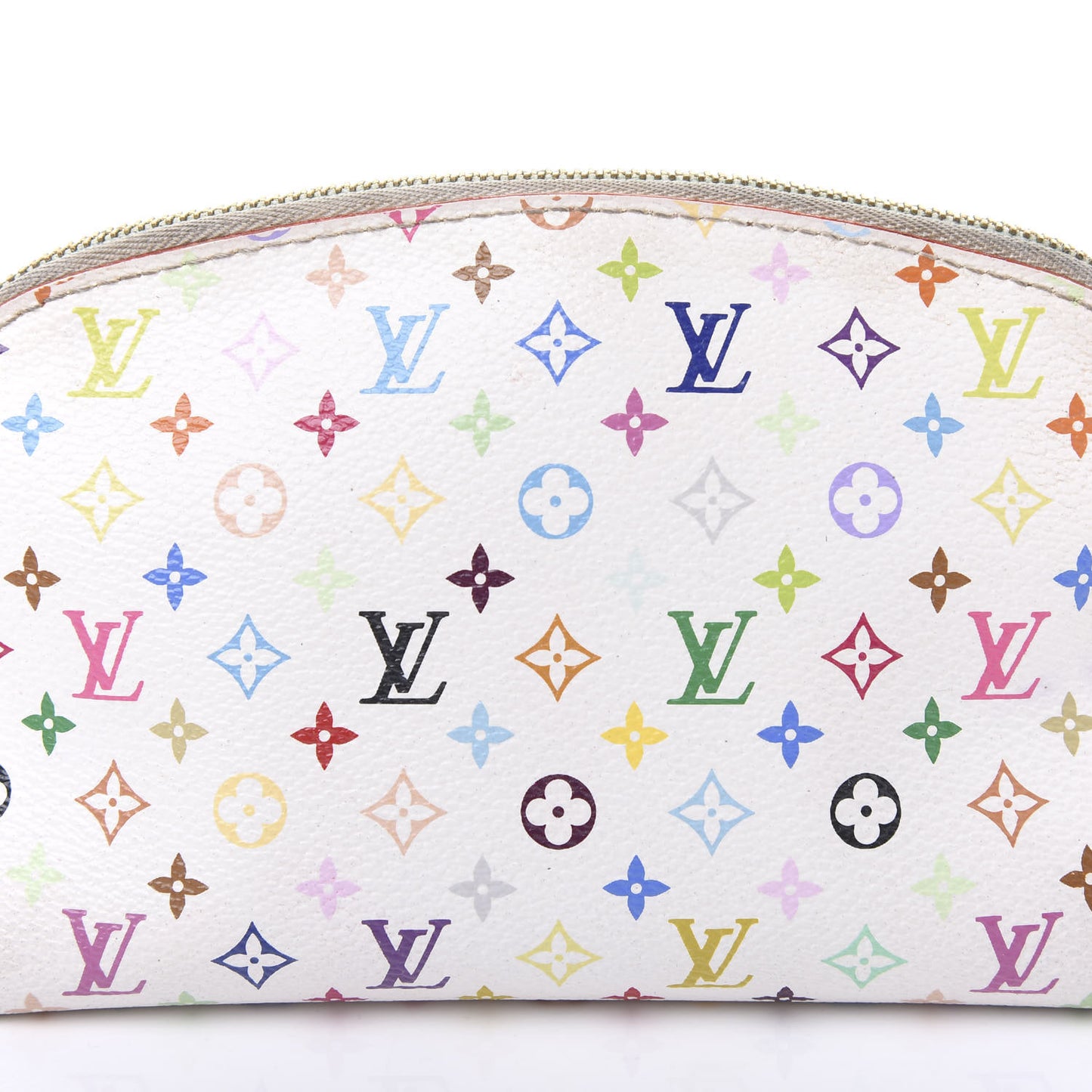 Monogram Multicolor Cosmetic Pouch White Litchi