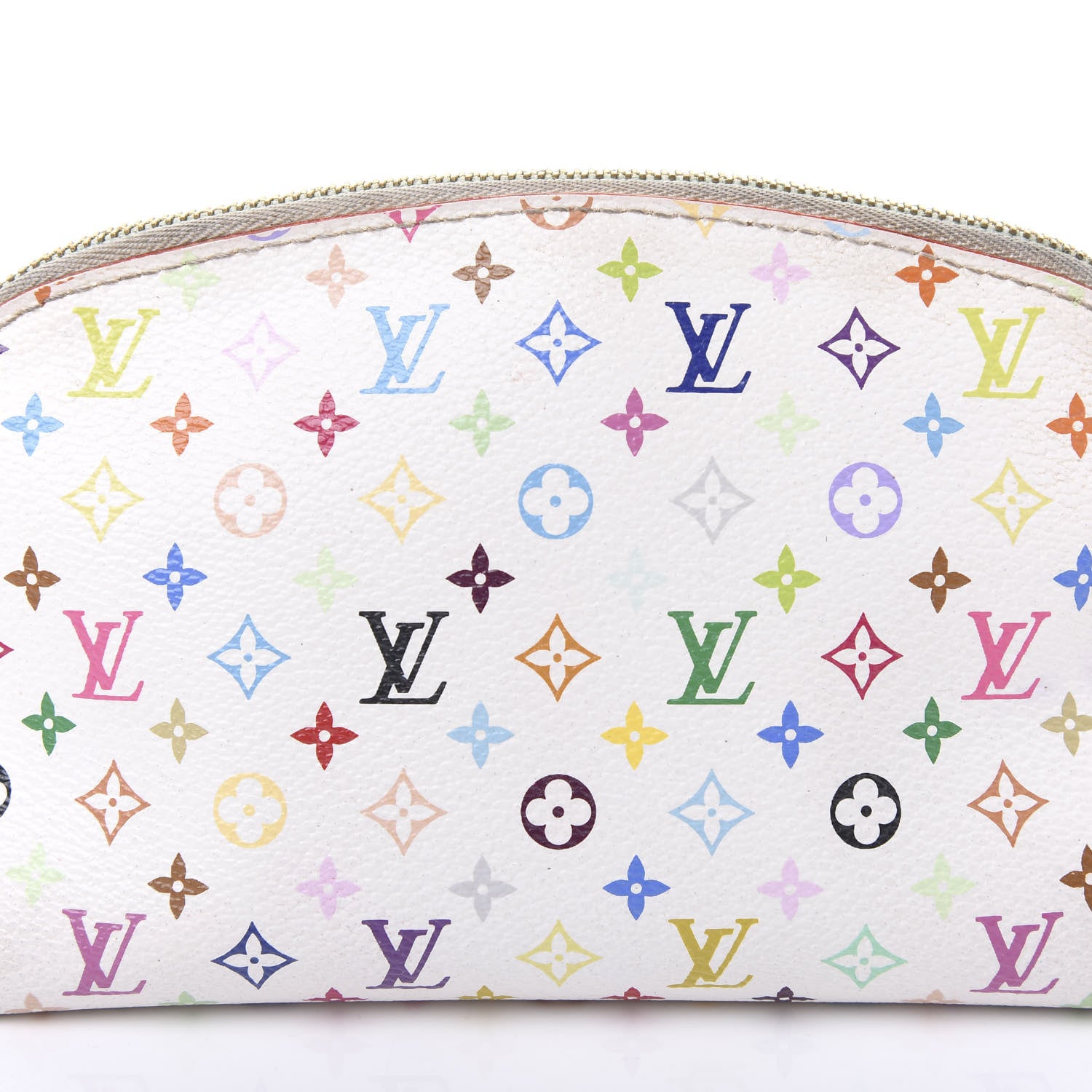 Louis Vuitton Monogram Multicolor Cosmetic Pouch White Litchi 8 of 9