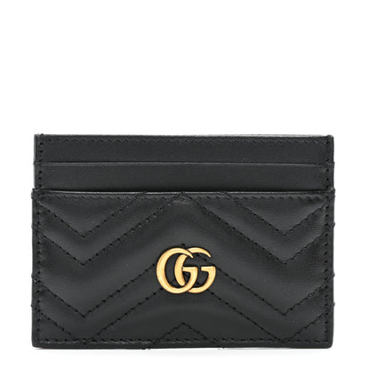 Gucci Calfskin Matelasse GG Marmont Card Holder Black 1 of 6