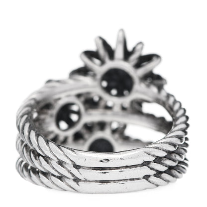 David Yurman Sterling Silver Diamond Starburst Cluster Ring 54 6.75 4 of 5