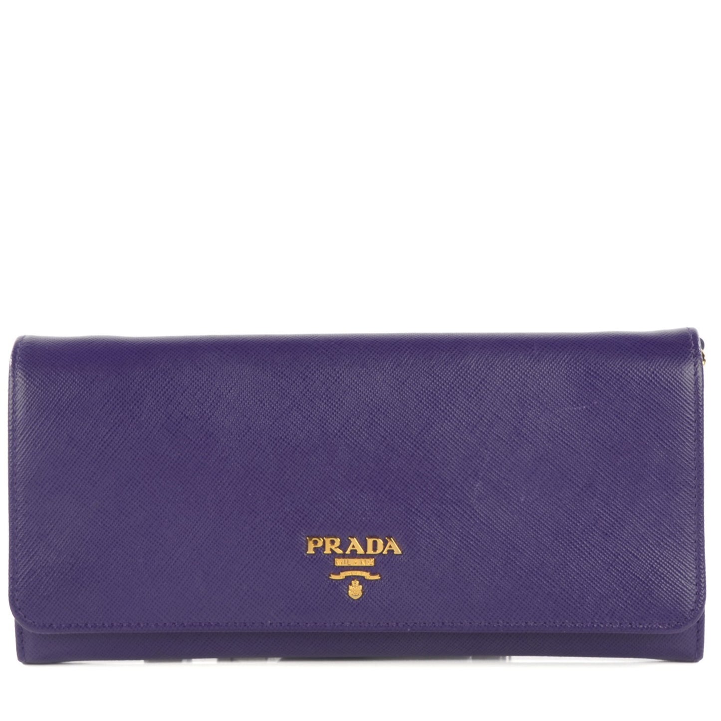 Saffiano Metal Oro Chain Wallet Viola