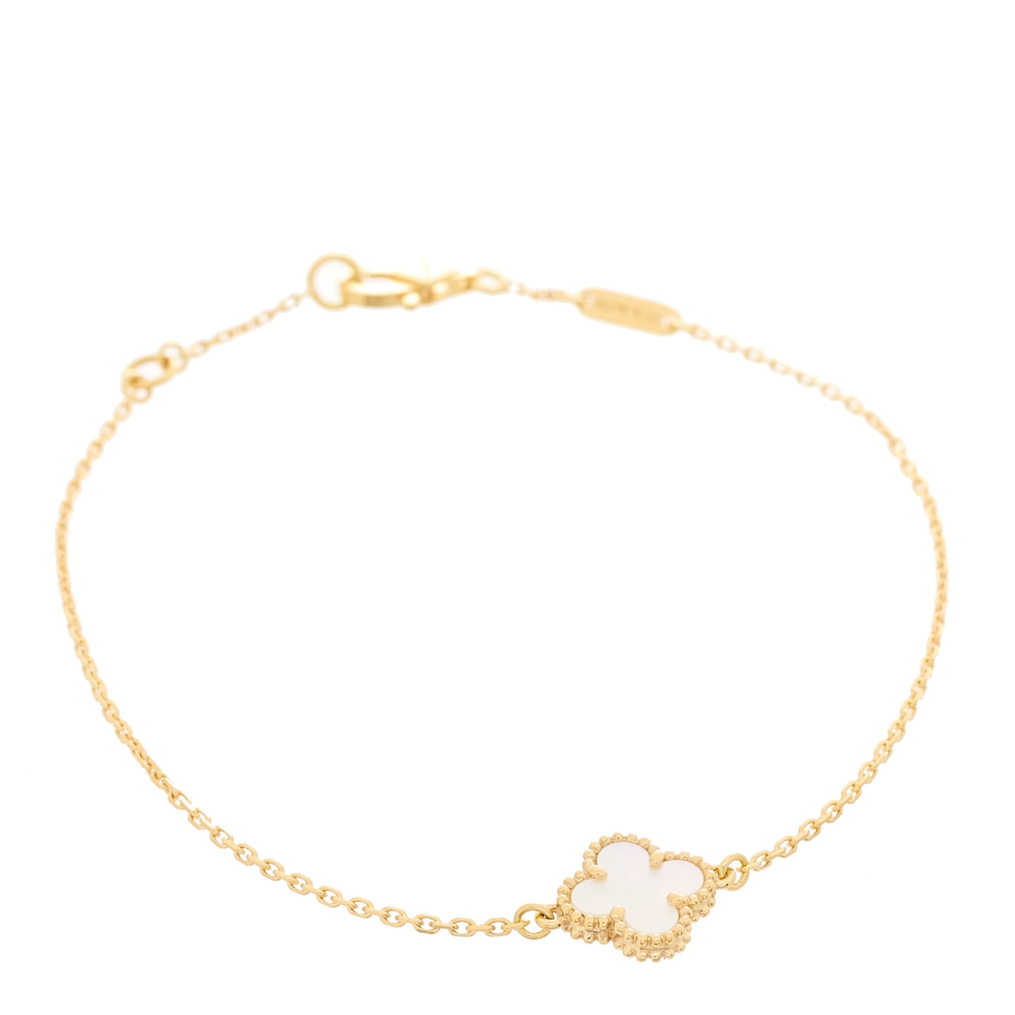 18K Yellow Gold Mother of Pearl Sweet Alhambra Bracelet