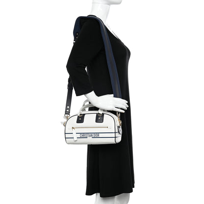 Christian Dior Calfskin Small Dior Vibe Zip Bowling Bag White 2 of 10