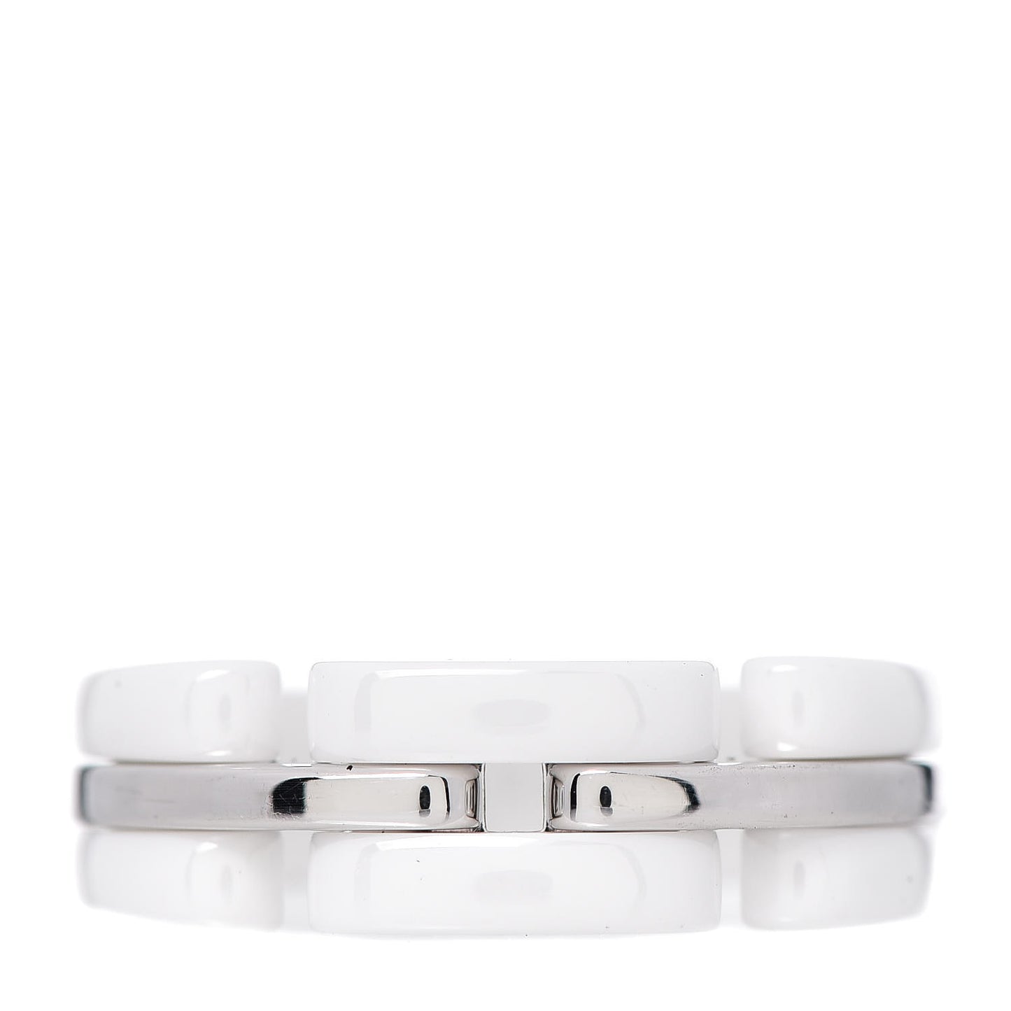 18K White Gold White Ceramic Medium Ultra Ring 51 5.75