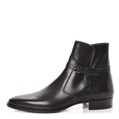 Saint Laurent Calfskin Mens Ankle Boots 42 Black 1 of 8