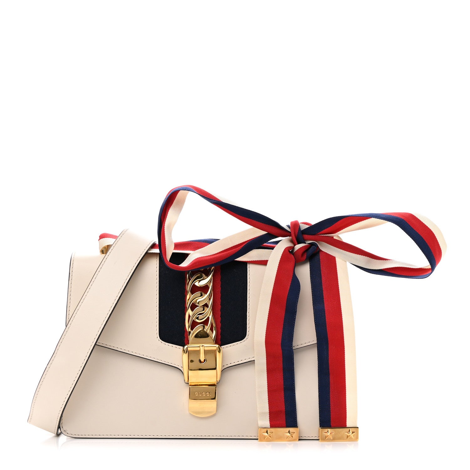 Gucci Calfskin Small Sylvie Shoulder Bag Off White 1 of 15