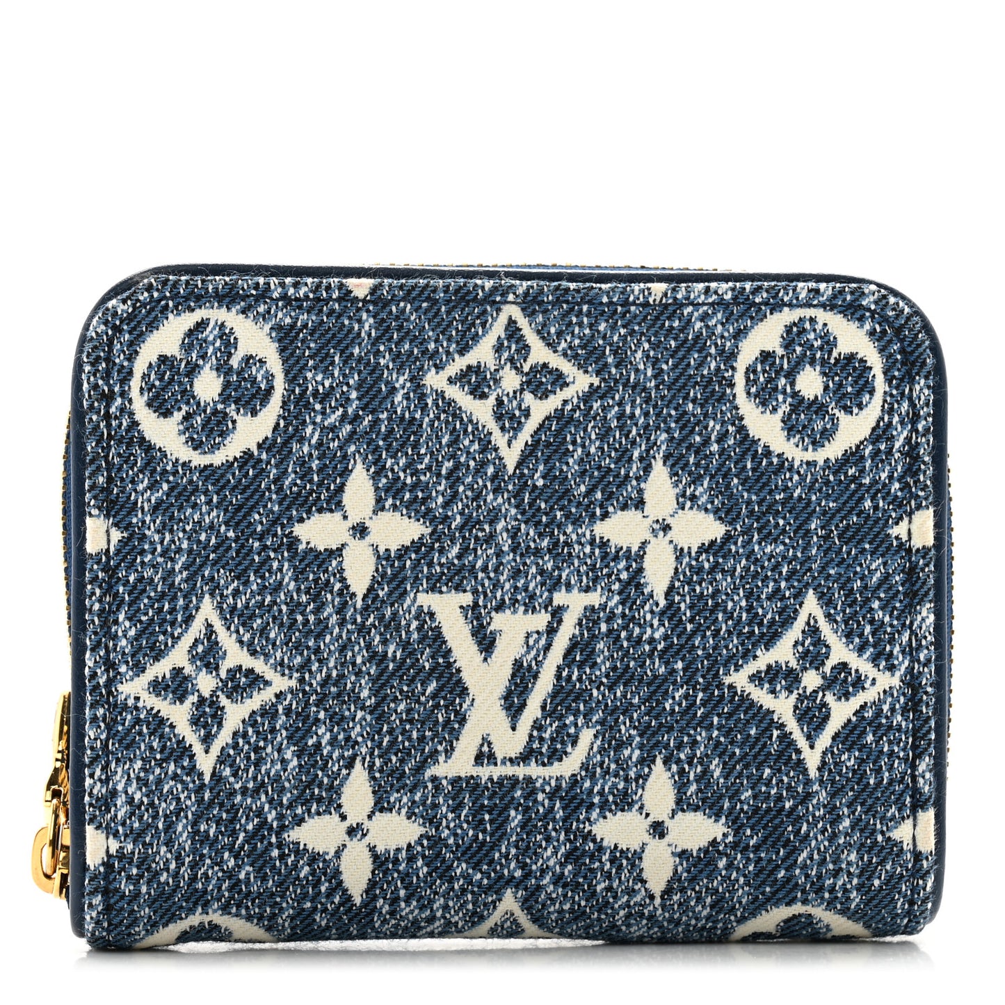 Denim Monogram Jacquard Zippy Coin Purse Bleu