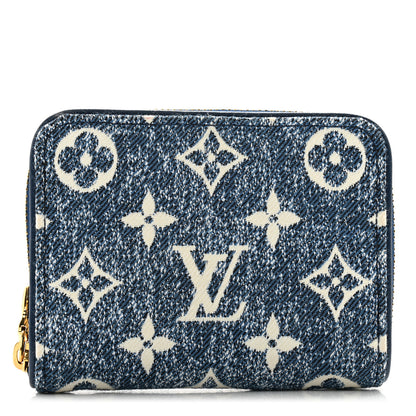 Louis Vuitton Denim Monogram Jacquard Zippy Coin Purse Bleu 1 of 9
