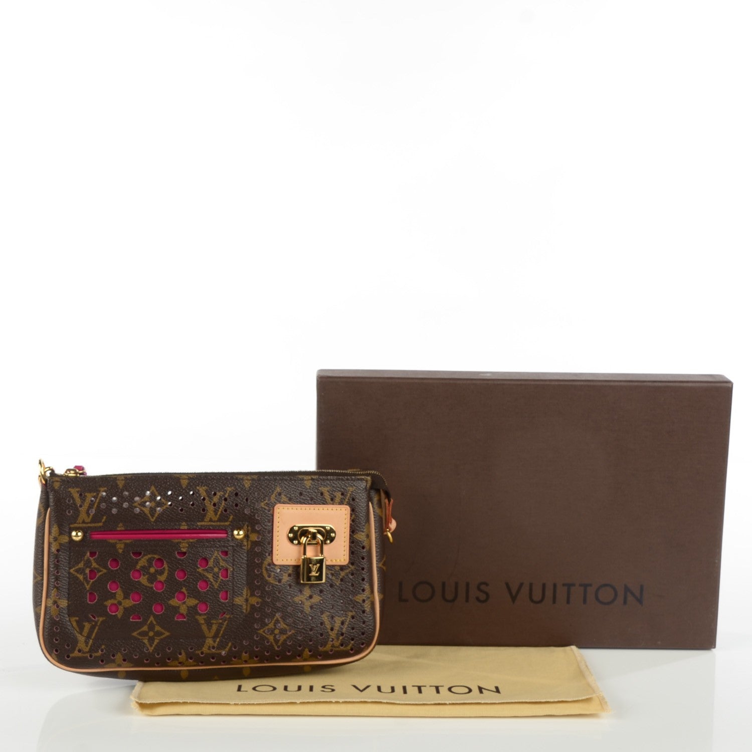 Louis Vuitton Monogram Perforated Pochette Accessories Bag Fuchsia 5 of 9