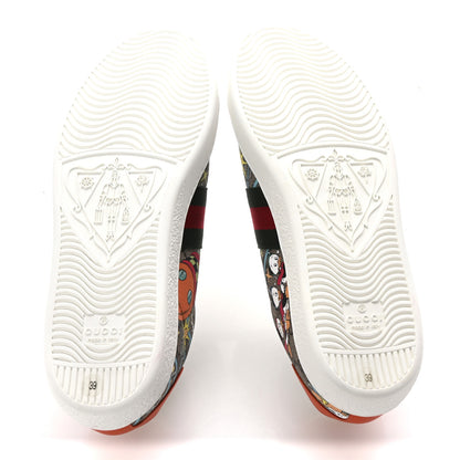 Gucci X DISNEY GG Supreme Monogram Web Donald Duck Womens Ace Sneakers 39 Beige New Acero Orange 6 of 10