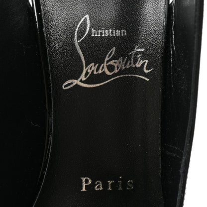 Christian Louboutin Patent Calfskin Condora Sling 100 Pumps 38 Black 7 of 7