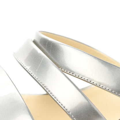 Chanel Metallic Patent Calfskin Sandals 39.5 Silver 12 of 13