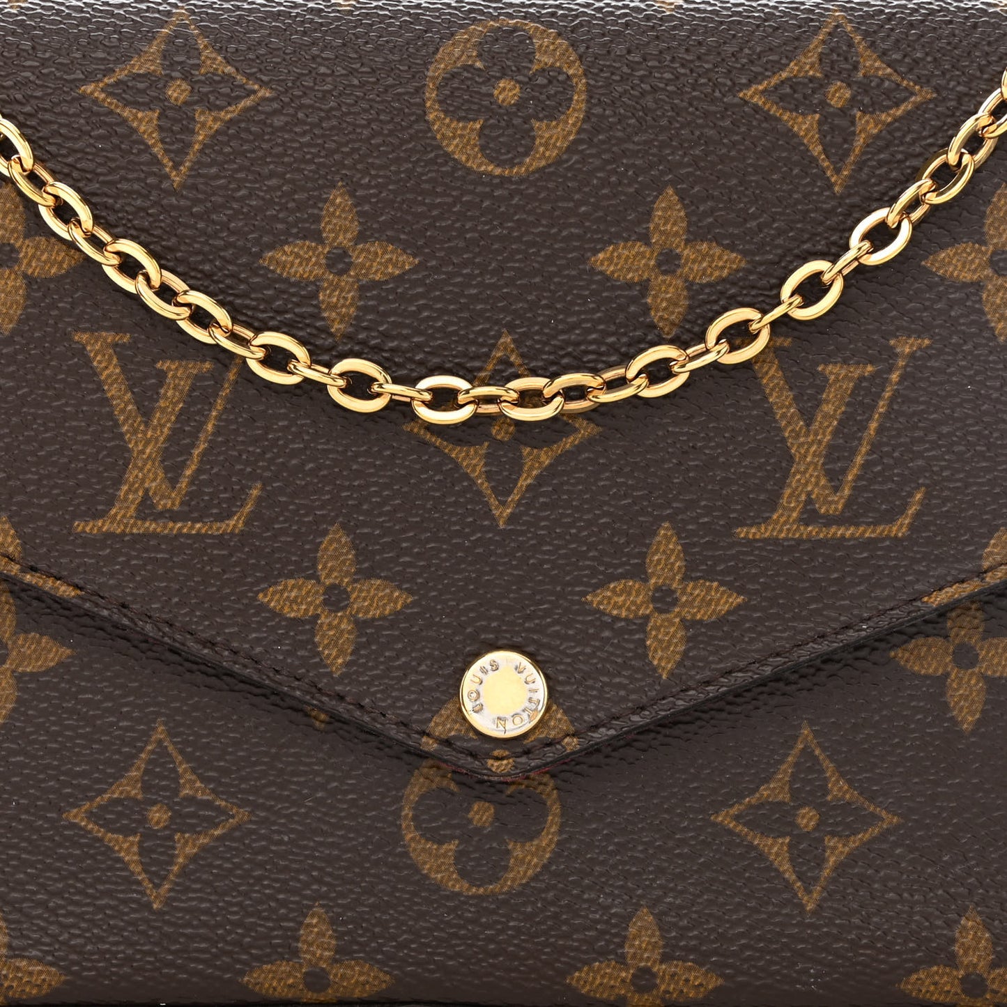 Monogram Pochette Felicie Chain Wallet Fuchsia