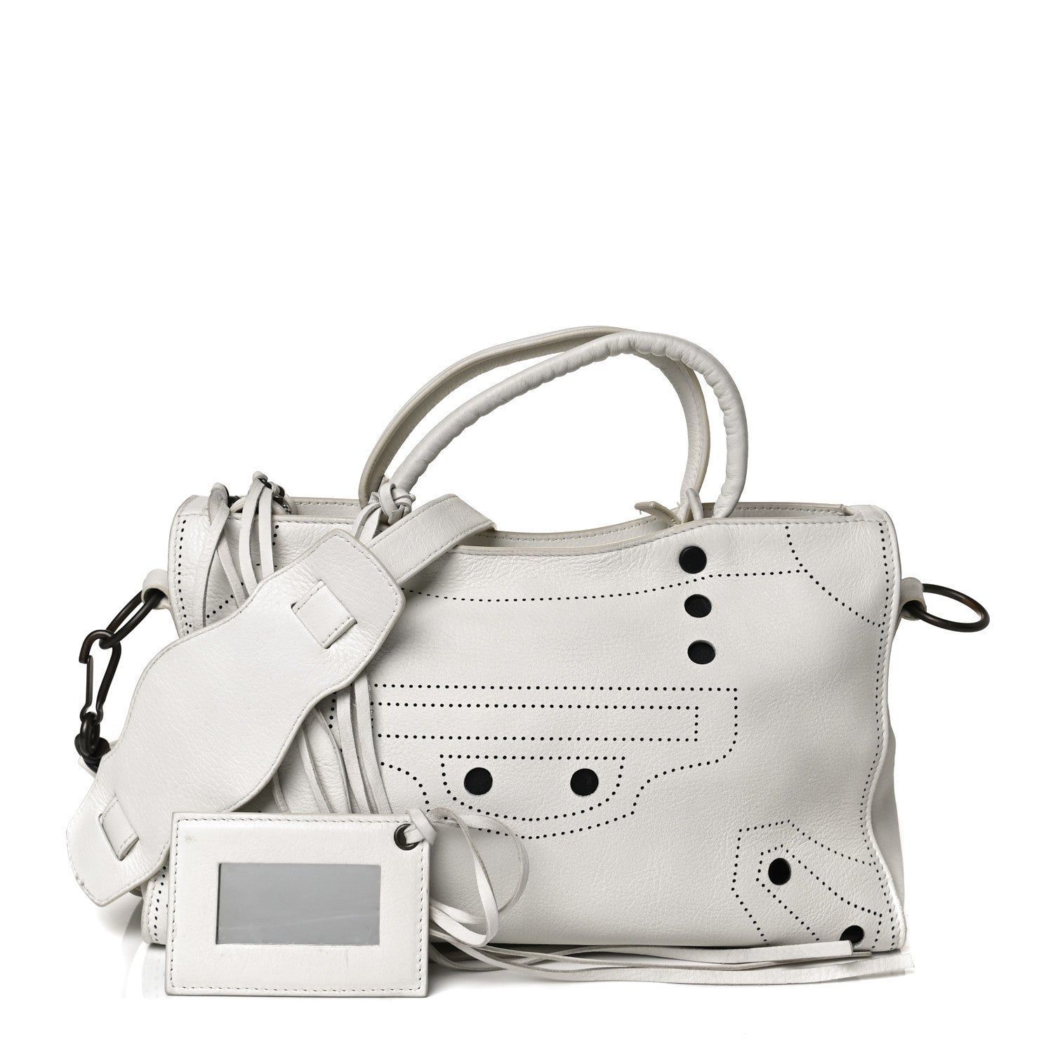 Balenciaga Veau Soyeux Perforated Blackout Hardware S City White 2 of 29