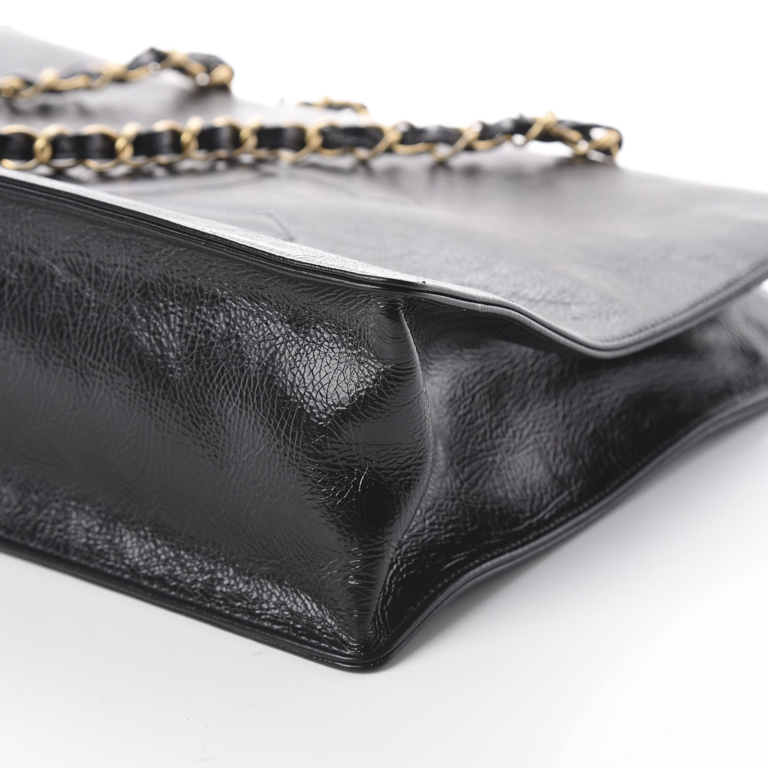 Chanel Shiny Aged Calfskin Shopping Bag Black 6 of 9
