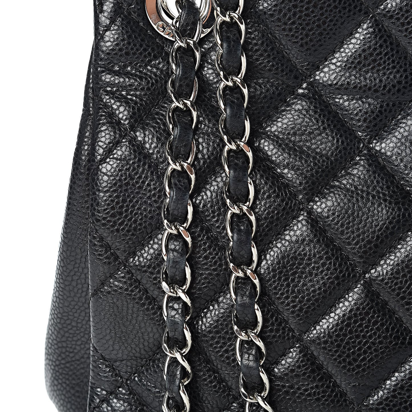 Caviar Quilted Timeless CC Shopping Tote Black