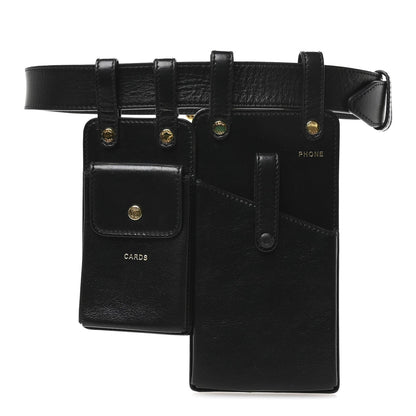 Fendi Vitello Glacier Utility Belt Pouch Black 1 of 11